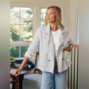 Frank & Eileen Mini BELFAST Cropped Sweatshirt Peacoat TripleFleece Gray Melange